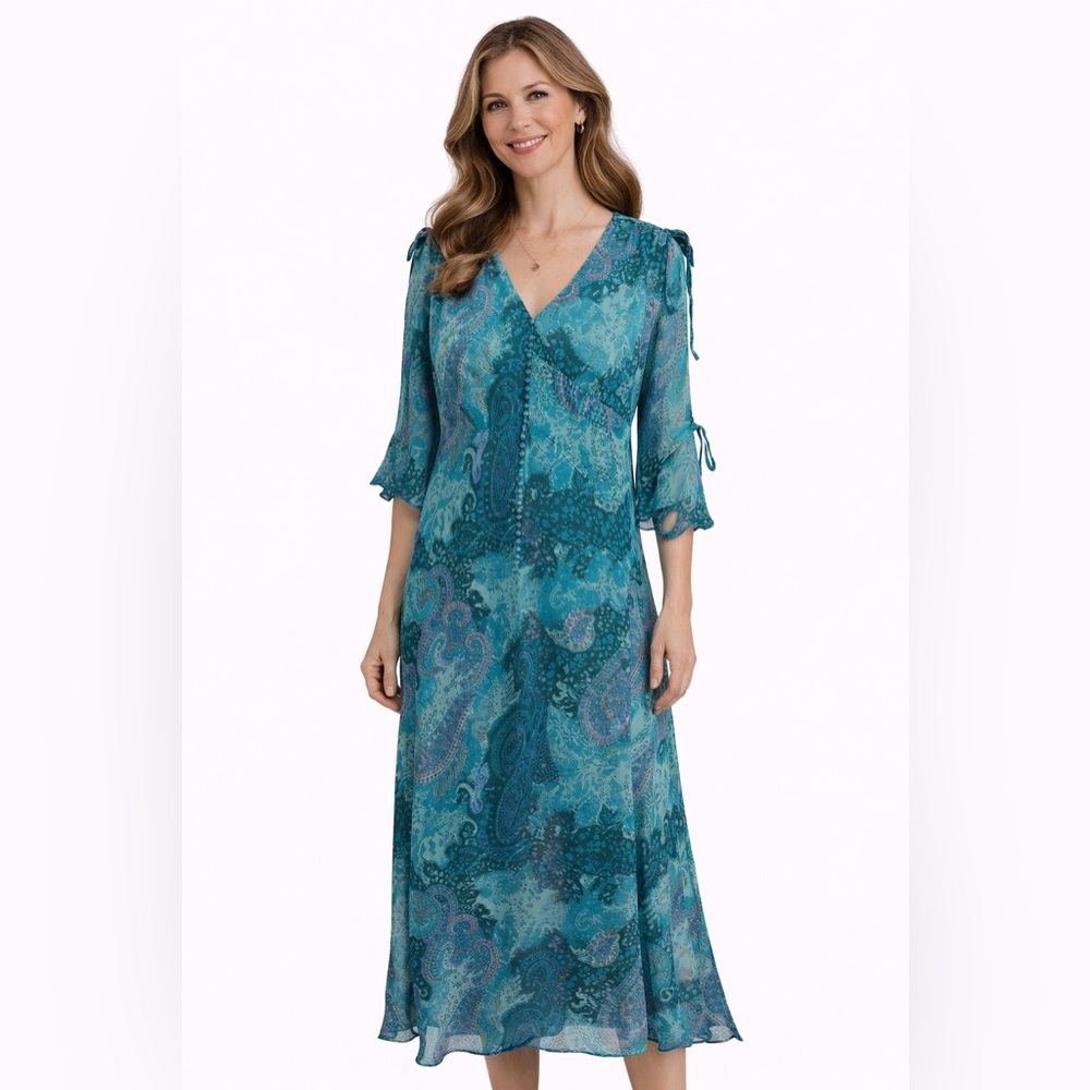 💎 NWT! Chaudry Sequin Split Sleeve Maxi Boho Dress